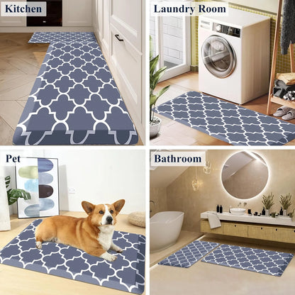Cushioned Anti-Fatigue Kitchen Rug Mat ,17.3"x 28",Non Slip Waterproof , Heavy Duty PVC Ergonomic Comfort Mat for Kitchen, Floor Home, Office, Sink, Laundry