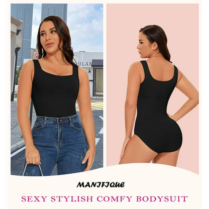 MANIFIQUE 3 Packs Shapewear Bodysuit for Women Tummy Control Slimming Body Shaper Tank Tops