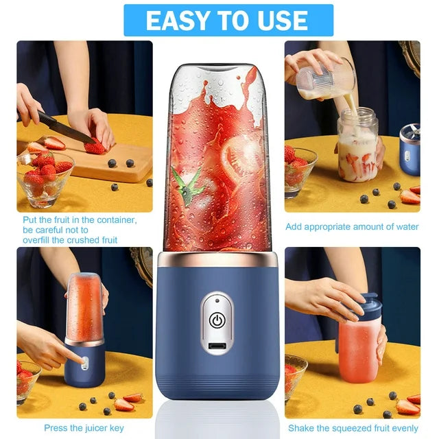 Aiteng Personal Blender for Smoothies Juice Portable Rechargeable Mini Bullet Blenders Cup, Blue