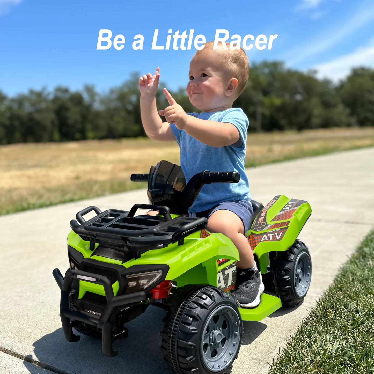 Hikiddo 6V Kids ATV, 4-Wheeler Ride on Toy for Toddlers Aged 1-3 Boys & Girls with Music - Green