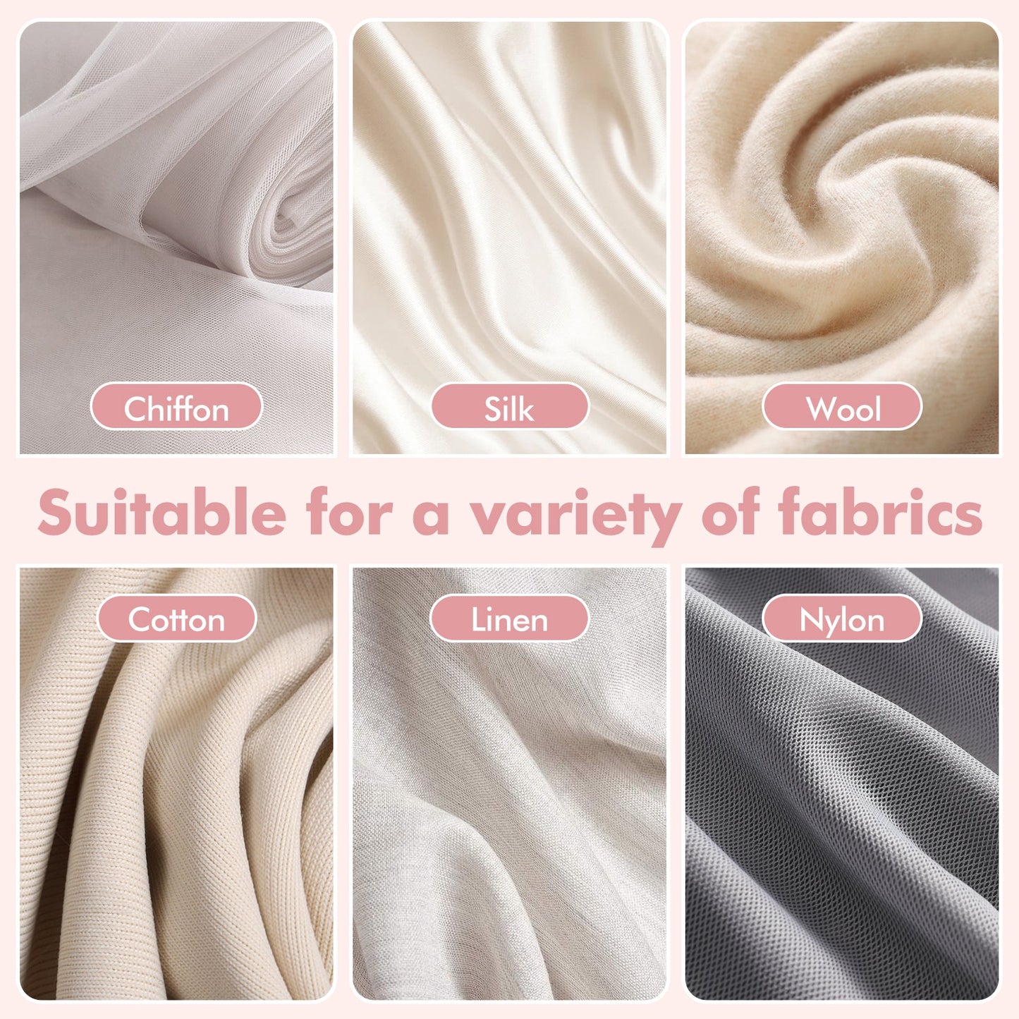 Steamer for Clothes, 1500W Portable Handheld Travel Garment Steamer, Steam Iron, Fabric Wrinkles Remover, 15s Fast Heat-up, Pink