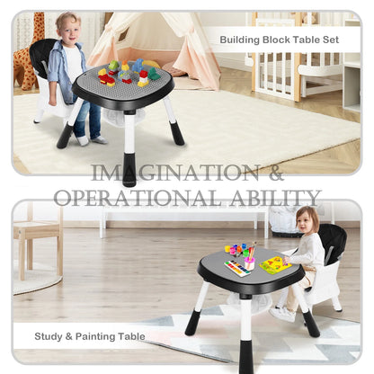 LINLUX 15 in 1 Baby High Chair, Toddler Booster Seat for Eat, Infant Dining Chair w/Stool, Black