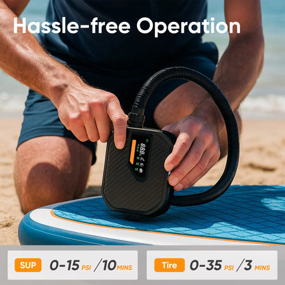 Steelite Electric Paddle Board Pump,Rechargeable 50PSI High Pressure SUP Air Pump with Auto-Off,Dual-Stage Inflation and Deflation,Portable Electric Pump for Inflatiable Bed,Boat,Tent