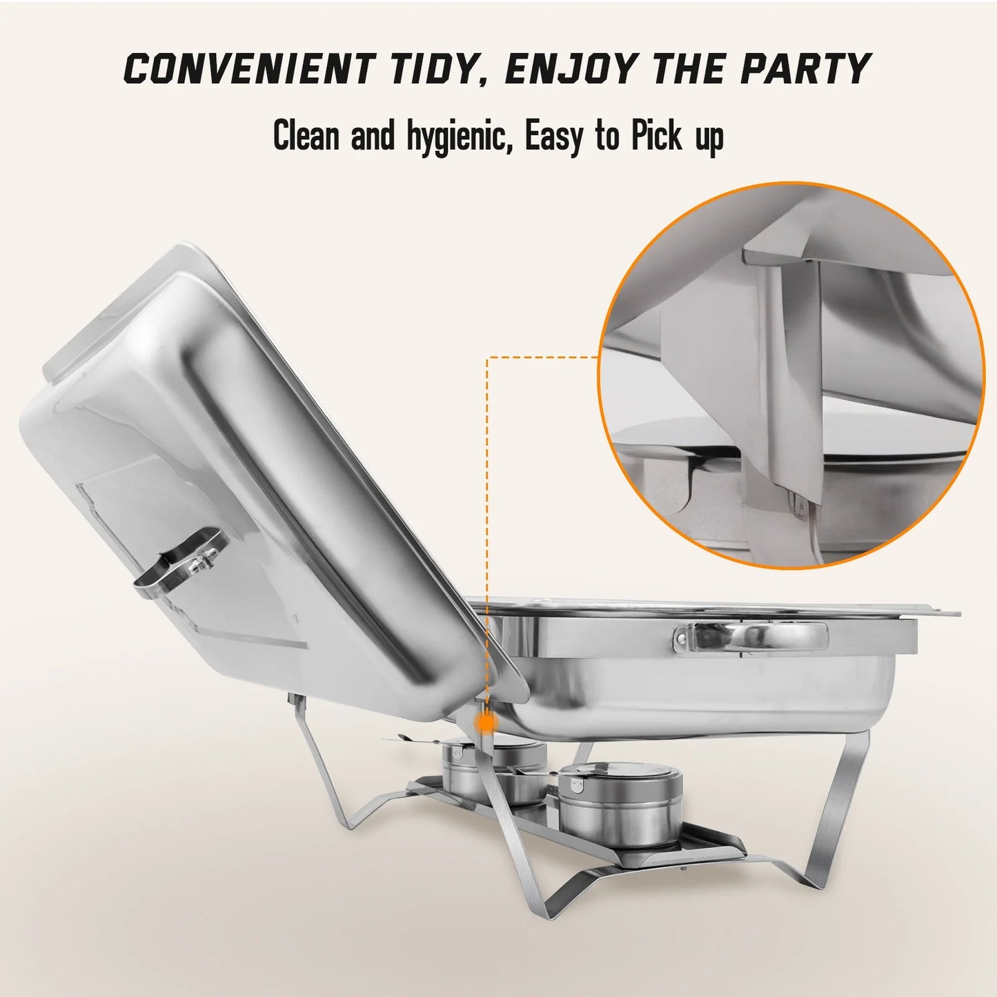 Chafing Dish Buffet Set 41 Pack, PRIJESSE 8QT Stainless Steel Chafing Dishes 2* 1/2 size food pans for Buffet, Chafers and Buffet Warmers Sets for Parties, Events, Wedding, Camping, Dinner