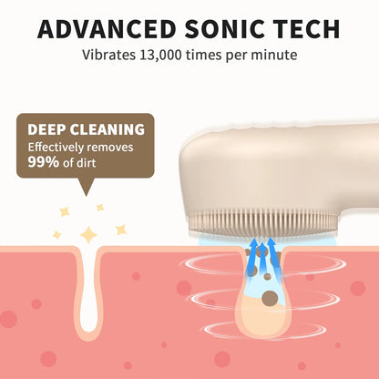 NEXPURE Facial Cleansing Brush,IPX7 Waterproof Sonic Face Brush for All Skin Types,Electric Silicone Face Scrubber for Deep Cleansing and Exfoliation