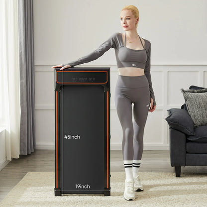 CONCETTA Compact Treadmill, Walking Pad Under Desk Treadmill for Home & Office, 0.6-3.8 MPH with Remote Control 2 in 1 Walk Pad for Small Spaces, Black