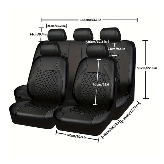 ALILYY 9 Pieces Car Seat Covers, Universal Fit for Most Cars SUV Trucks, Black
