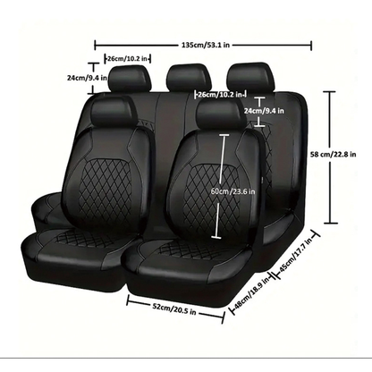 ALILYY 9 Pieces Car Seat Covers, Universal Fit for Most Cars SUV Trucks, Black