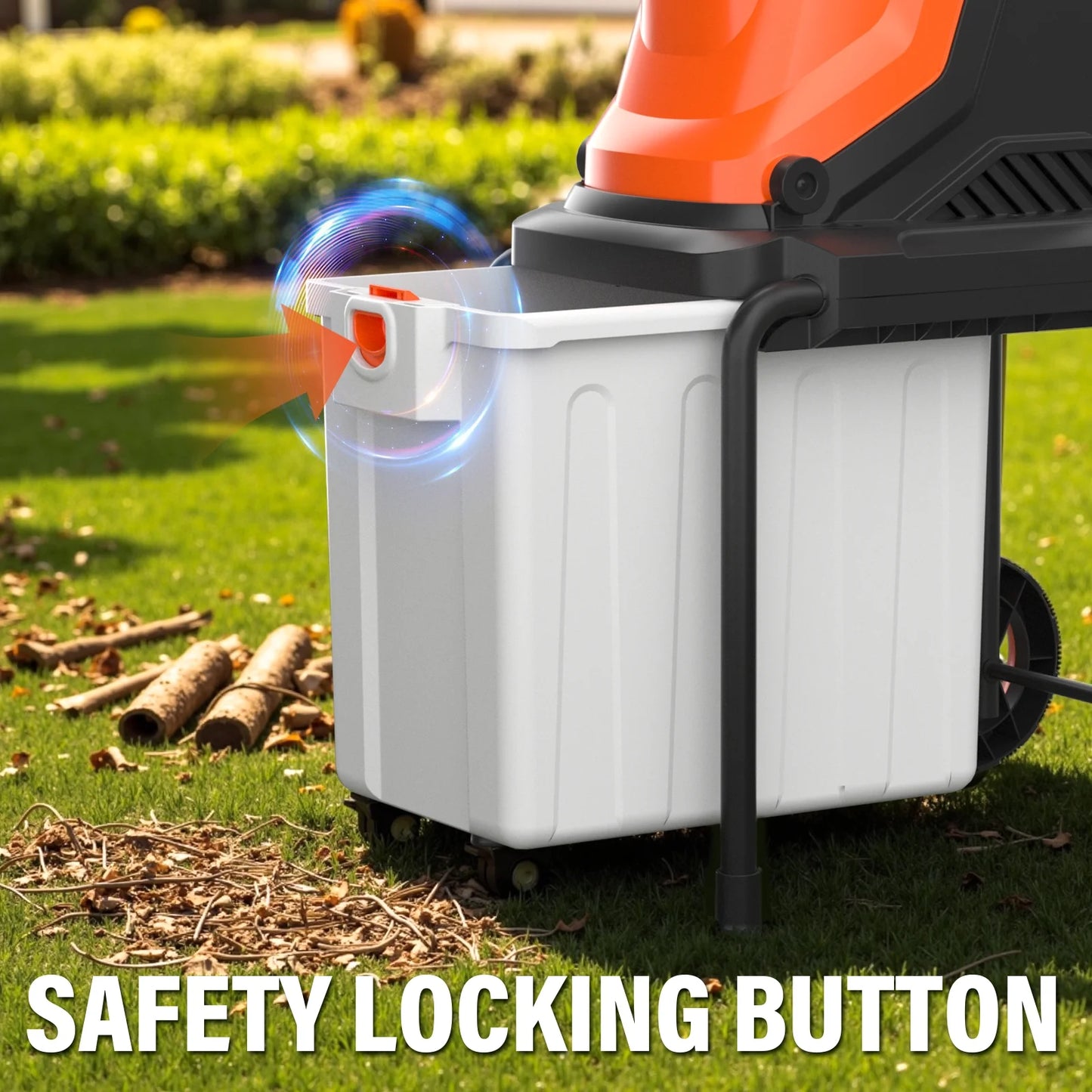 MAXLANDER 15-Amp 120V Heavy-Duty Electric Wood Chipper with 1.2-Bushel Bin