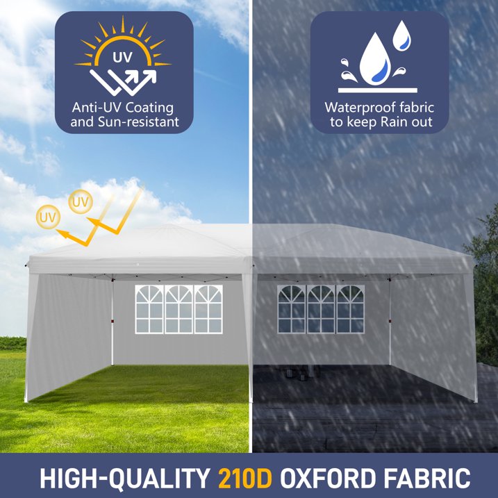 BTMWAY 10  20ft Pop up Canopy Tent Outdoor, Event Canopy Tent with 6 Removable Sidewalls and 4 Windows, Outdoor Tent for Backyard Party, Wedding Gazebo Tent with Upgrade Raised Roof and Carry Bag