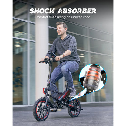 MIHOVER Updated 14 Ebike 450W Electric Bike for Adults, 18.6MPH 3 Riding Modes Mini Electric Bike with 36V 10AH Battery UL2849（Free Lock）