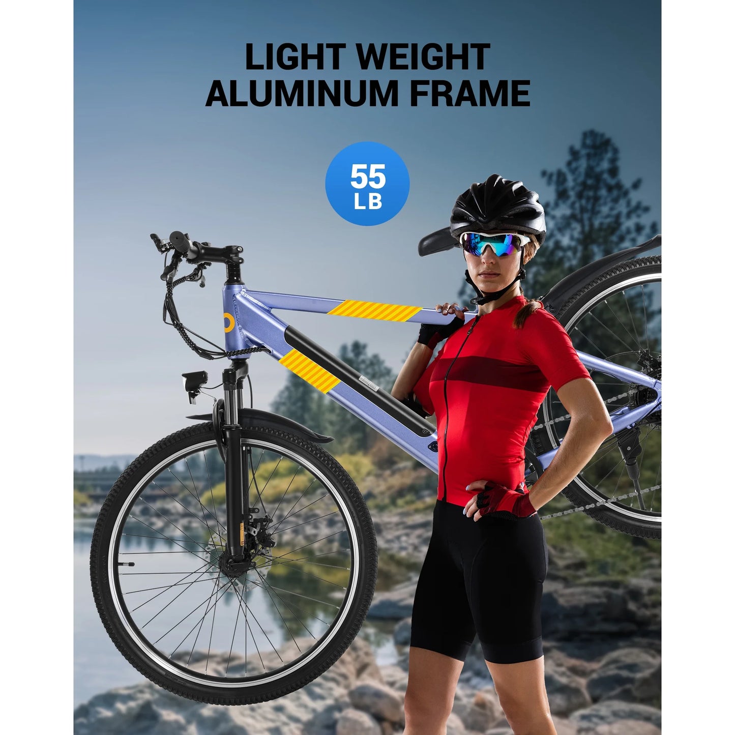 MIHOVER 550W Electric Bike 26 Electric Mountain Bike for Adults, 48V Built-in Hidden Removable Battery, Up to 50 Miles with Shimano 21 Speed City Commuter Bike for Man Woman  UL2849