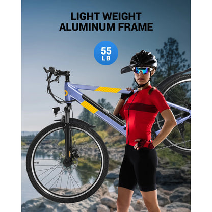 MIHOVER 550W Electric Bike 26 Electric Mountain Bike for Adults, 48V Built-in Hidden Removable Battery, Up to 50 Miles with Shimano 21 Speed City Commuter Bike for Man Woman  UL2849