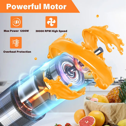 1200W Blender for Shakes and Smoothies,Personal Blender and Grinder Combo for Kitchen Countertop Smoothies Maker with 2 BPA-Free Portable Blender Cups,1 Grinding Cup and 4 Lids