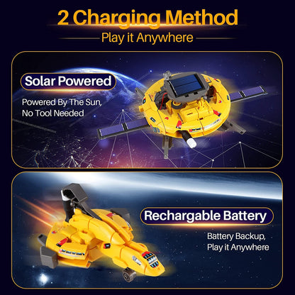 JUGAAD LIFE STEM Toys 6-in-1 Space Power Robots Toys Set, DIY Building Science Educational Robotics Kit for Age 8-12 Boys Girls Kids, Birthday Christmas Gift for 8 9 10 11 Years Old