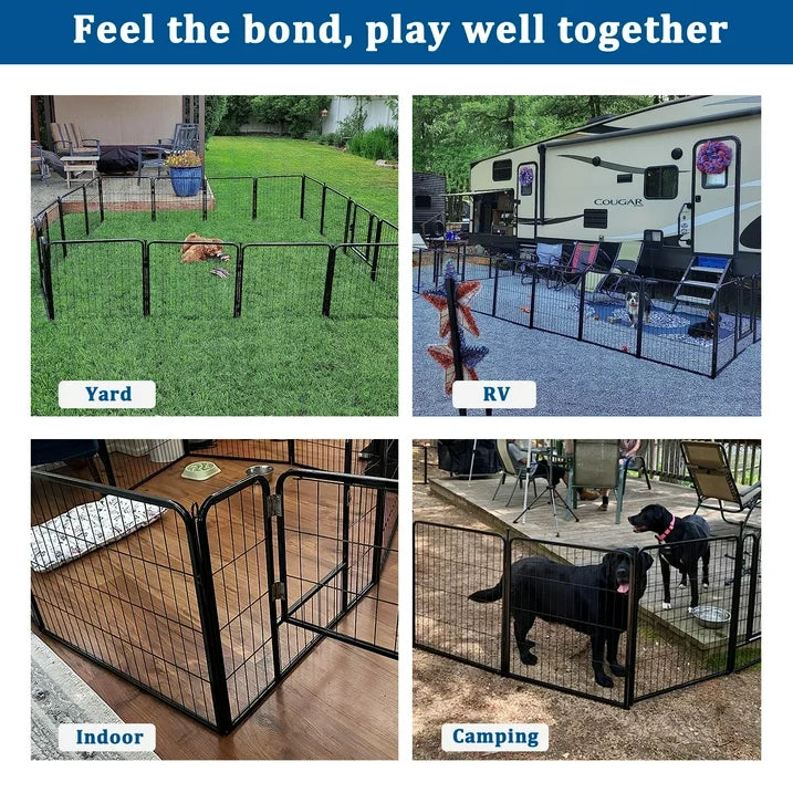 Suchown Dog Playpen Outdoor, 16 Panels 32  Height Dog Fence Exercise Pen for Large/Medium/Small Dogs, Pet Puppy Playpen for RV, Yard, Camping