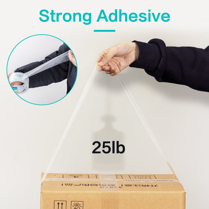 Deli Long Lasting Storage Packaging Tape with Dispenser, 1.88 in x22 yd, 6 Rolls Clear Acrylic Max Strength Shipping Tape