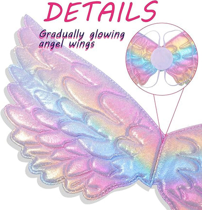 Unicorn Costume Kids Tutu Skirt for Girls with Unicorn Wings Headband Unicorn Dress for Birthday Outfit Christmas New Year Cosplay