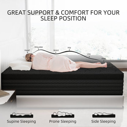 Queen Mattress,Yilicy 12 inch Hybrid Mattress in a Box with Memory Foam and Pocket Spring, Breathable Construction, Medium
