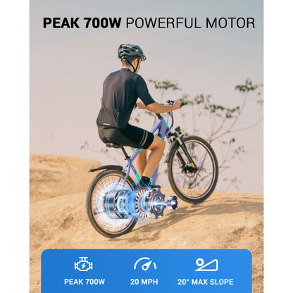 MIHOVER 550W Electric Bike 26 Electric Mountain Bike for Adults, 48V Built-in Hidden Removable Battery, Up to 50 Miles with Shimano 21 Speed City Commuter Bike for Man Woman  UL2849