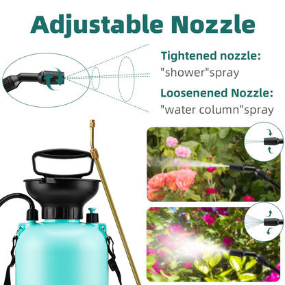 Deli 2-Gallon Pump Lawn & Garden Sprayer with Adjustable Nozzle, Pressure Relief Valve