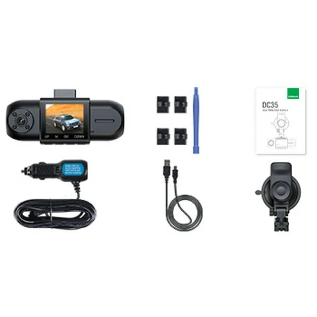 Campark Dual Dash Cam 1080P Dash Cam Front and Inside Dash Camera for Cars with GPS Tracking, Inside IR Night Vision, Parking Monitor, Loop Recording, G-sensor
