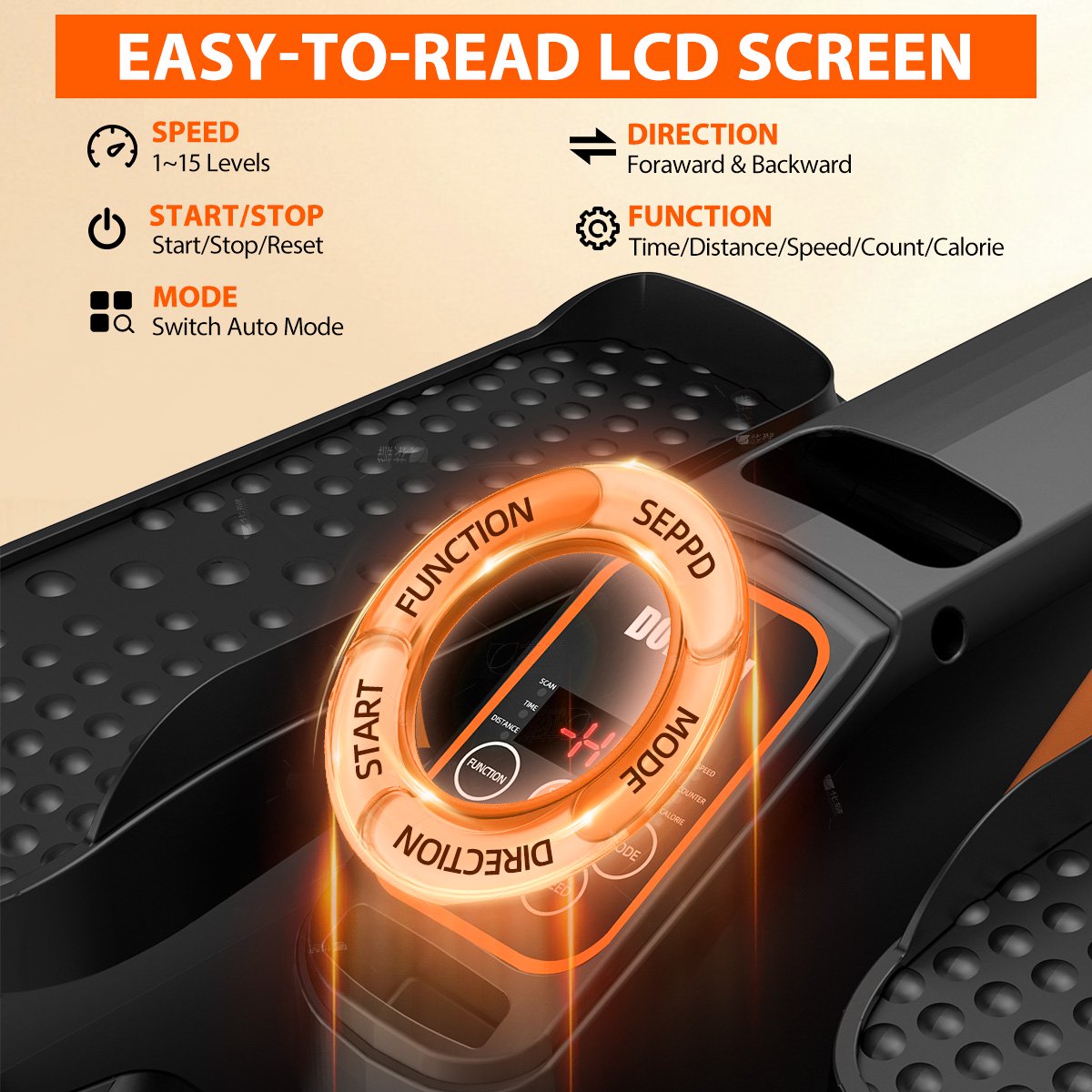 Under Desk Elliptical Machine, Ellipse Leg Exerciser for Seniors , Quiet & Portable Electric Seated Pedal Exerciser with Remote Control & 16 Adjustable Speeds