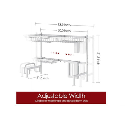 TNTANTS Dish Drying Rack Large Over The Sink Dish Drainer Drying Rack, Large Capacity Stainless Steel Dish Rack, Multifunctional Kitchen Organizers and Storage Rack