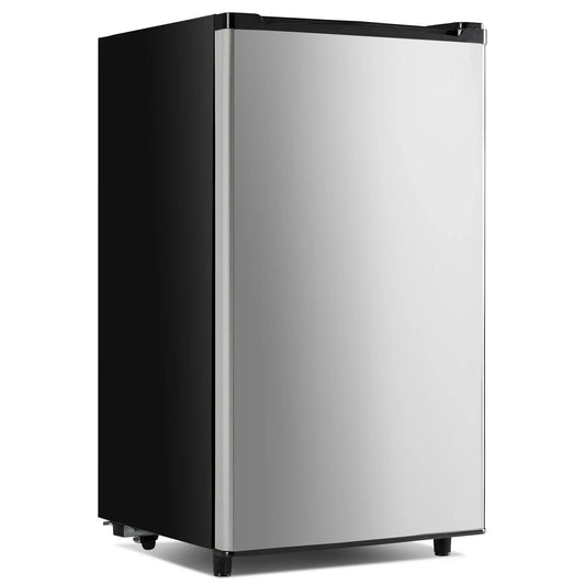 edx 3.2 cu. ft. Single Door Mini Refrigerator, 17.7" Width, with Separate Freezer, Silver