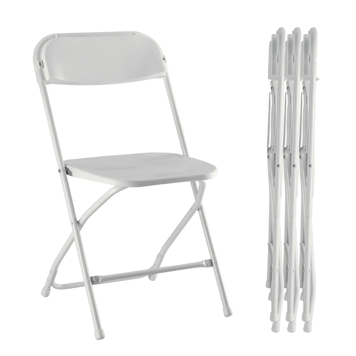 edx 4-Pack Folding Chair, Indoor Portable, Stackable for Events, Offices, Weddings and Restaurants, White