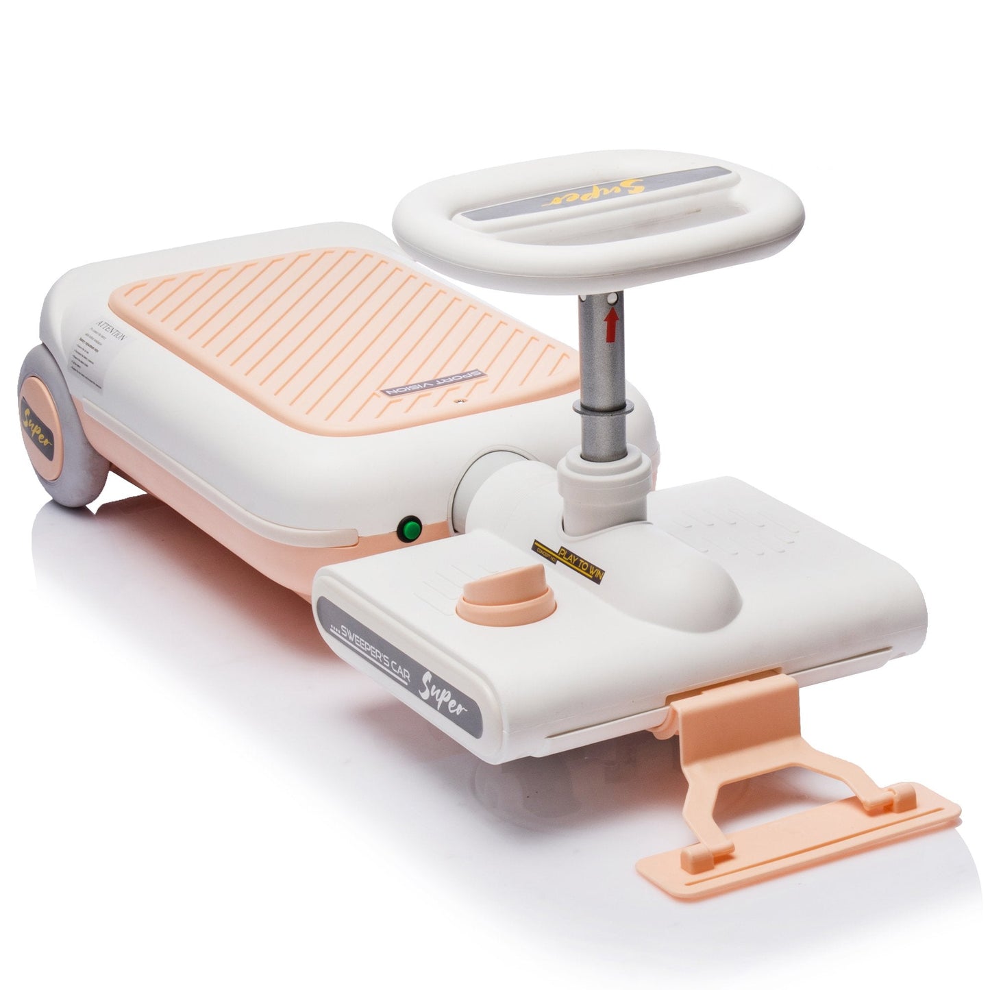 12V Cleaning Go Kart for Kids, Ride On Toys with Cleaning Mop, Kids Clean Cars, Length Can Extended, Kids' Electric Vehicles with Music/Lighting, Kids Toys for Girls Boys Ages 3-6 Years Old, Pink