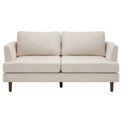 65.75 Comfy Sofa Couch, Modern Upholstered 2 Seater Couch for Living Room, Linen Love Seat Sofa with Wide Armrests and Deep Seats, Beige