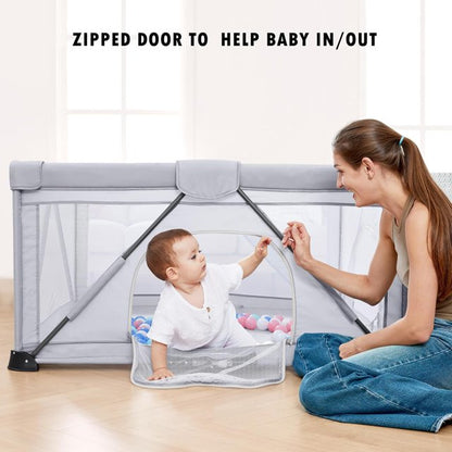 Baby Playpen Foldable, Playard for Babies and Toddlers, Portable Playpen Activity Center for Travel, Indoor & Outdoor