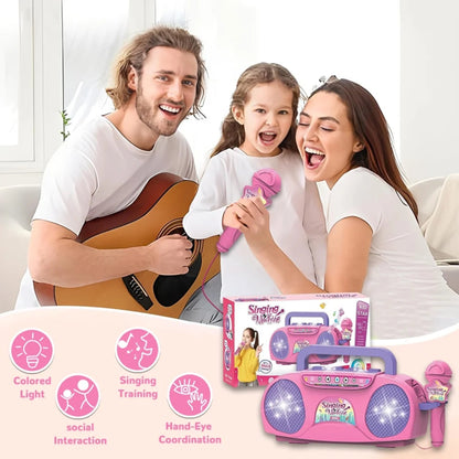 JUGAAD LIFE Microphone Toys for Kids Girls, Portable Karaoke Machine Microphone for Singing, Birthday Gifts for 3 4 5 6 7 Year Old Boys Girls Toddler