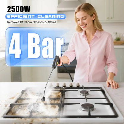ALILYY Steam Cleaner 2500W Handheld Steam Cleaner for Home,Steamer for Cleaning with 42oz Water Tank,6 Cleaning Attachments for Cleaning Stubborn Stains,Grease,Floors,Couches & Cars