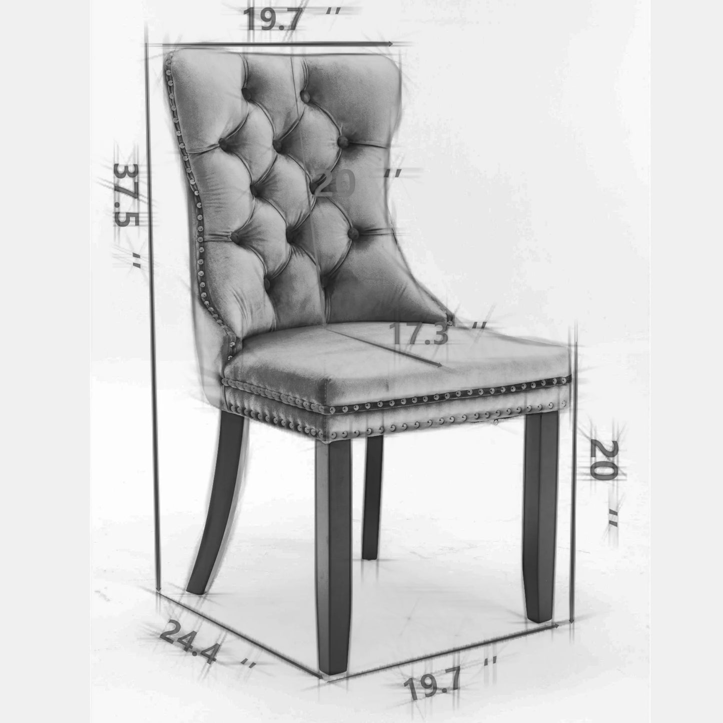 Sumdeal Mid-Century Modern Dining Chairs with Lion Head Pull Ring - High-End Tufted Velvet Upholstered Accent Chairs with Golden Legs & Nailhead Trim,Red,Set of 4