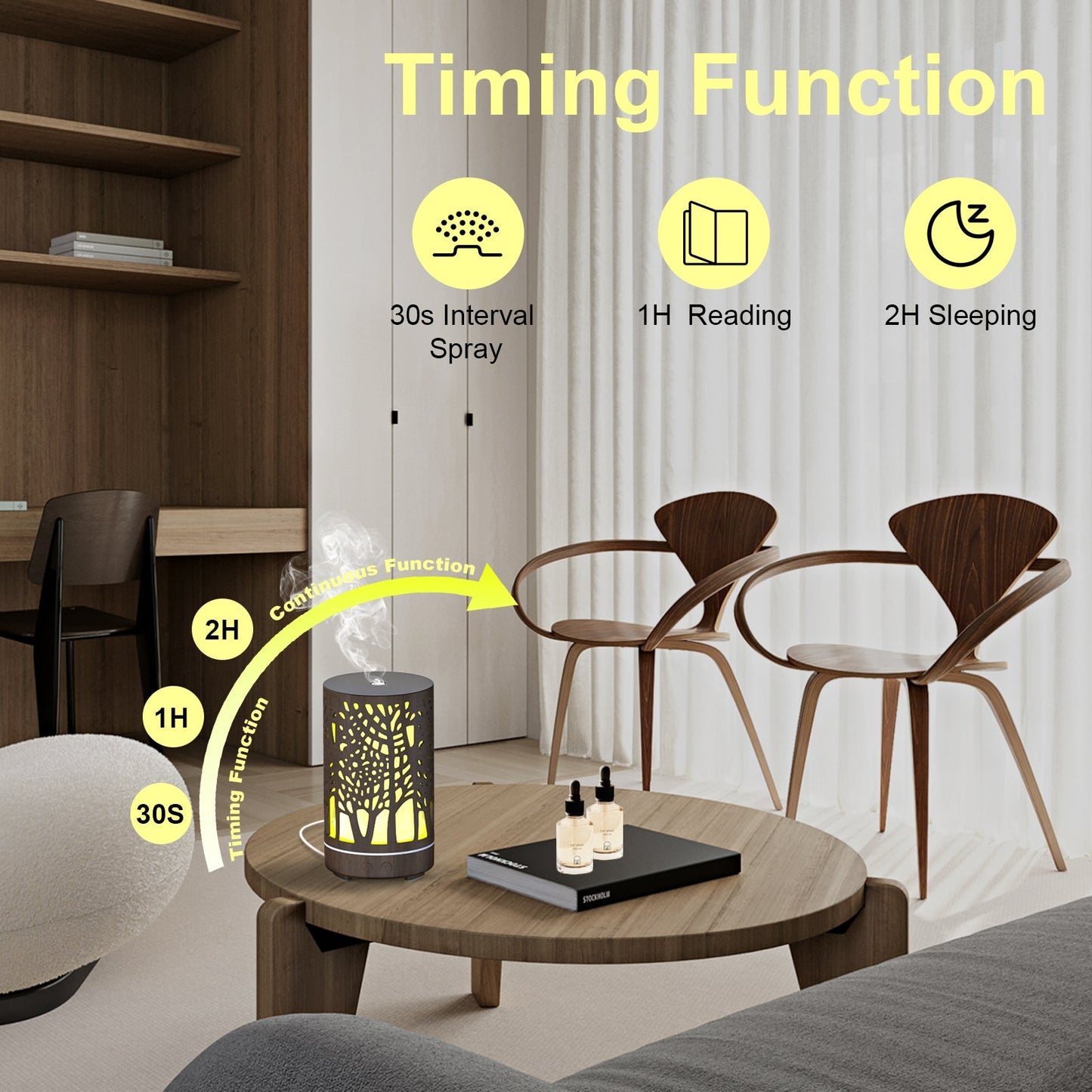 Essential Oil Diffuser, Aromatherapy Diffuser with 7 Colors Light, Ultrasonic Mist Humidifier for Home Bedroom