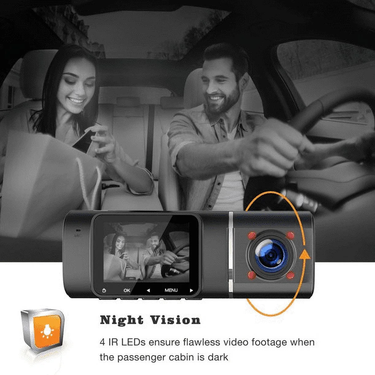 TOGUARD Dash Cam 1080P FHD 1.5 Inch LCD Display Car Camera ,IR Night Vision Car Camera ,Parking Mode, G-Sensor, Loop Recording, HDR
