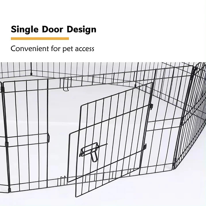 Suchown Dog Playpen  Metal Foldable Dog Exercise Pen 24 High 8 Panels Playpen  Bottom Pad