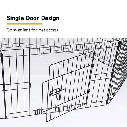 Suchown Dog Playpen  Metal Foldable Dog Exercise Pen 24 High 8 Panels Playpen  Bottom Pad