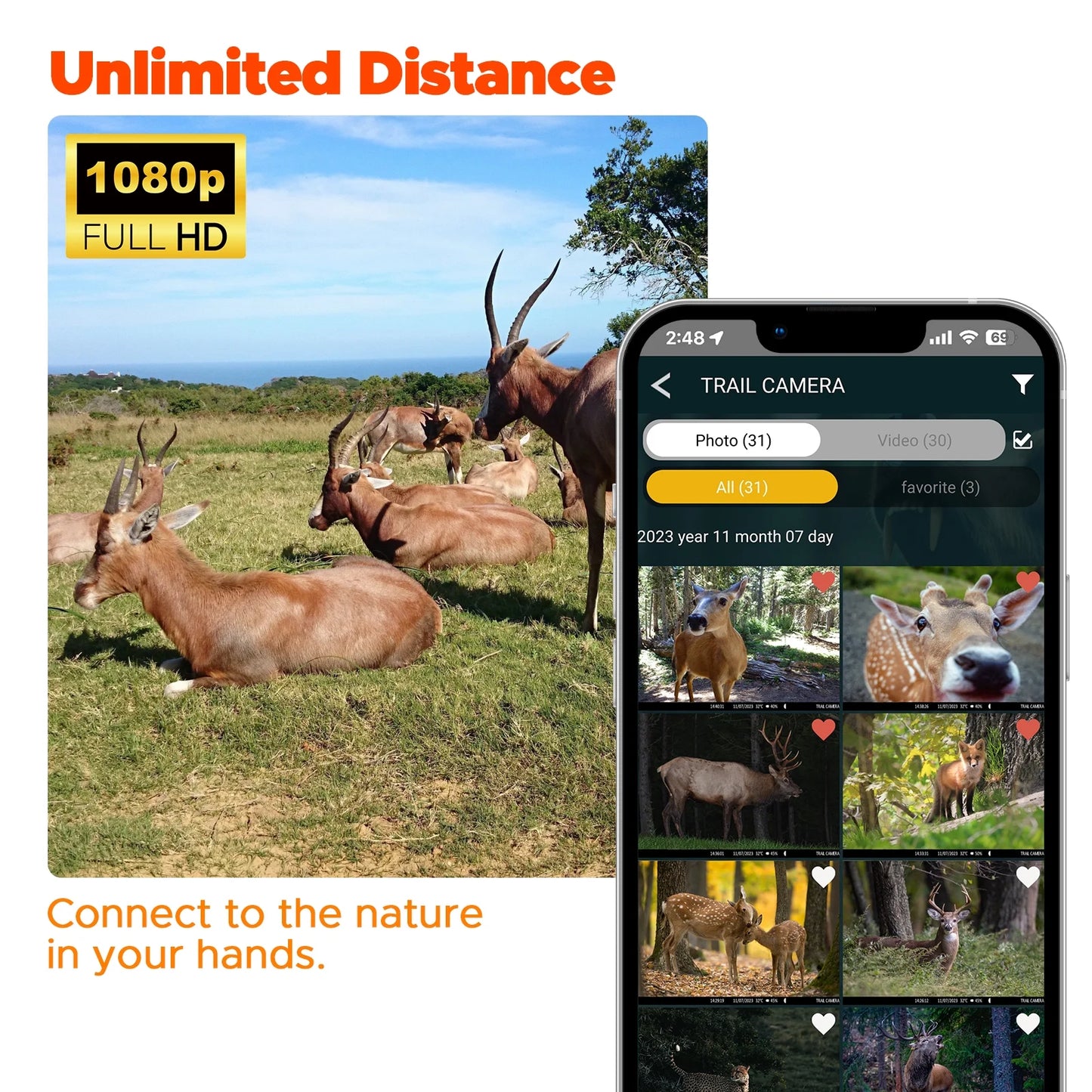 CAMPARK 4G Cellular Trail Camera, 1080P 24MP Hunting Game Camera with Live View and Motion Alerts, Low Glow Night Vision and IP66 Waterproof for Wildlife Monitoring