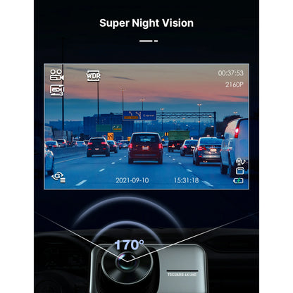 TOGUARD 4K Dual Dash Cam for Cars UHD 2160P+1080P Front and Rear Dash Camera, 3" Display Car Dashboard Camera Recorder Parking Mode G-Sensor Support 256GB SD Card