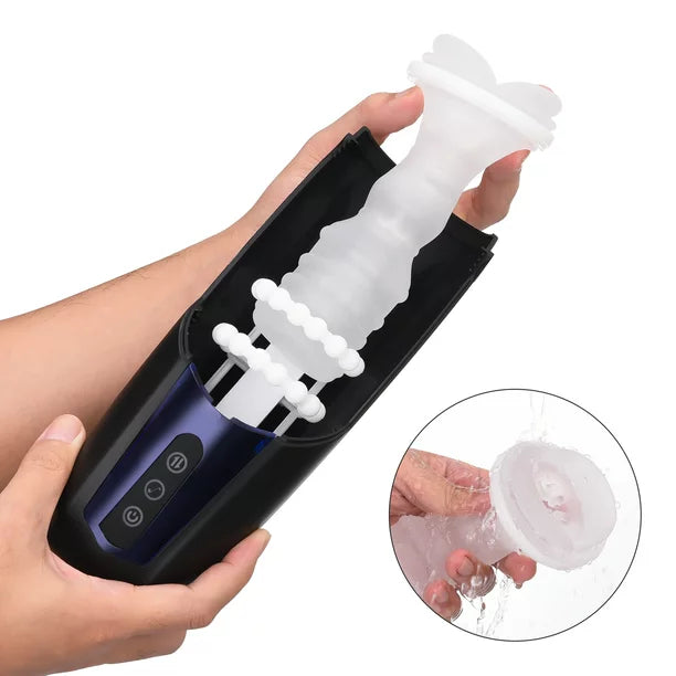 AOPAR Automatic Male Masturbator Cup with 10 Thrusting Rotating Modes Electric Stroker Toy Adult Sex Toys for Men, Blue