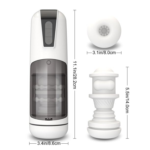AOPAR Automatic Male Masturbator Cup with 7 Thrusting Rotating Modes Electric Stroker Toy Adult Sex Toys for Men White