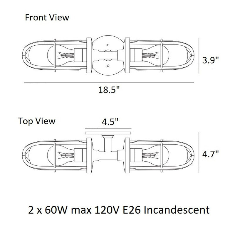 Weatherproof Ship's Double Well Glass