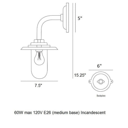 Exterior Bracket Round Light
