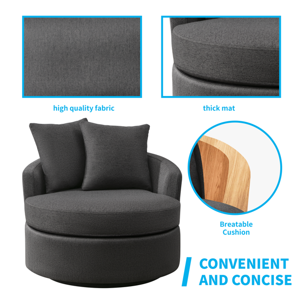 Mjkone 3 Pieces Sectional Sofa Couch Set,Living Room Cloud Sofa Furniture Set,Sofa+Loveseat+Chair for Living Room/Office/Apartment/Bedroom, Dark Grey