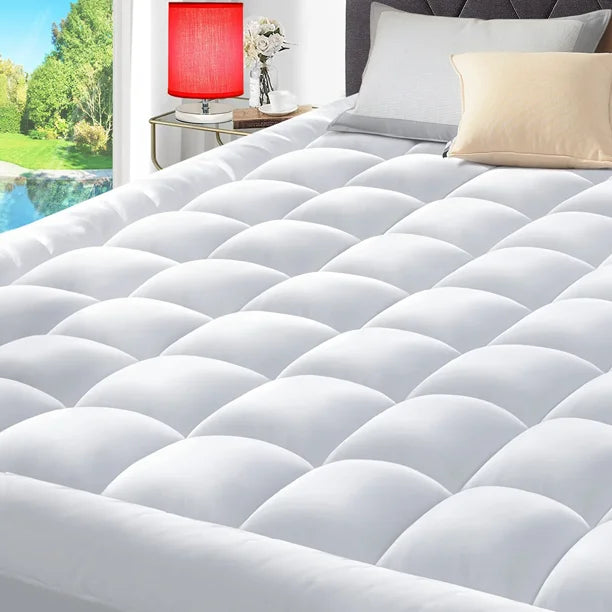 ELEMUSE Queen Cooling Mattress Pad Quilted Bed Mattress Topper Elastic Fitted Mattress Protector Pillow Top Mattress Cover with 8"-21" Deep Pocket