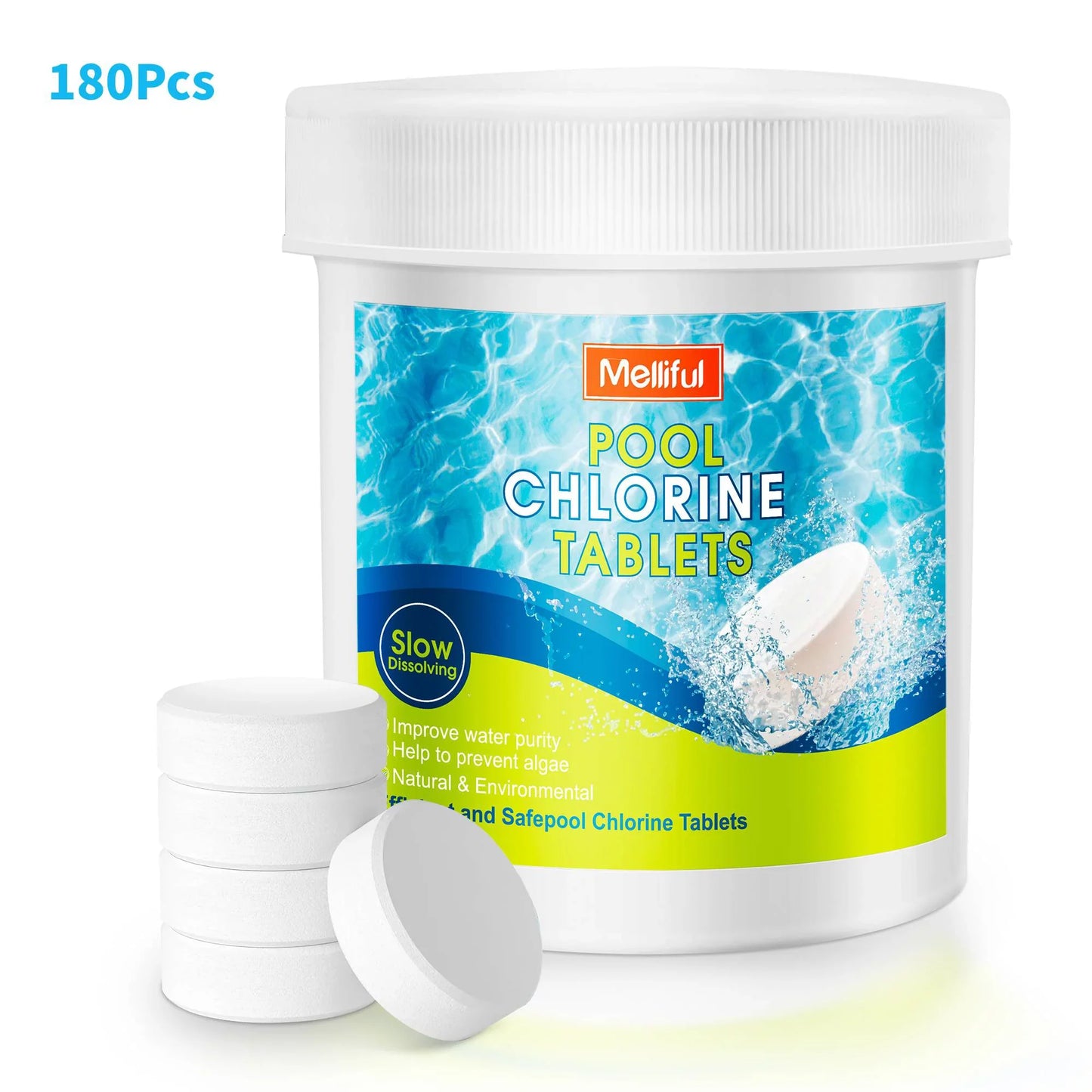 Melliful 180 Pcs Chlorine Tablets for Pool
