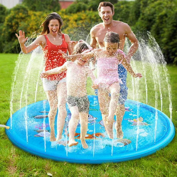 iFanze 68" Splash Pad for Toddlers, Sprinkler Splash Play Mat, Inflatable Summer Outdoor Water Toys for Children, Backyard Pool Party for Boys, Girls and Kids, Blue